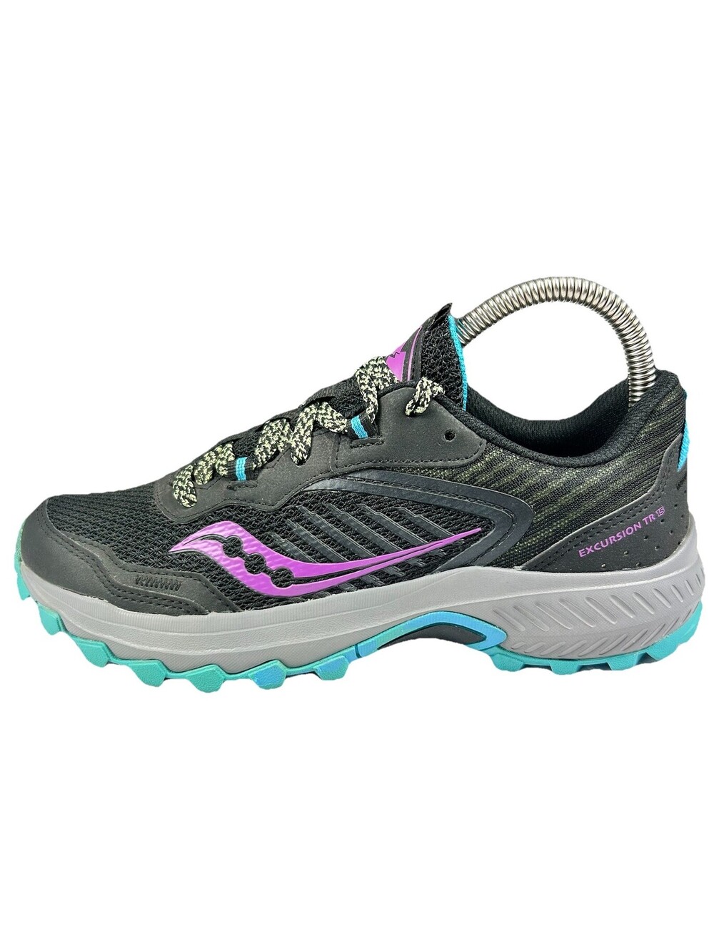 Saucony Excursion TR15 Women's Trail Running Shoes Size 6.5 Black/Riz/Lime New